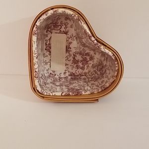 Longaberger Little Love Heart Valentine Basket with Liner & Protector